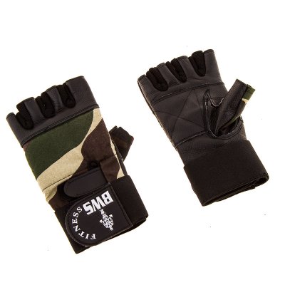 Перчатки камуфляжные из натуральной кожи атлетические BWS Army, S, M, L, XL